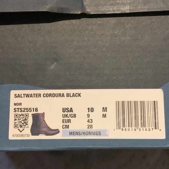 Sperry Saltwater Codura Black Duck Boots Waterproof Size 10 with Box - Picture 8 of 9